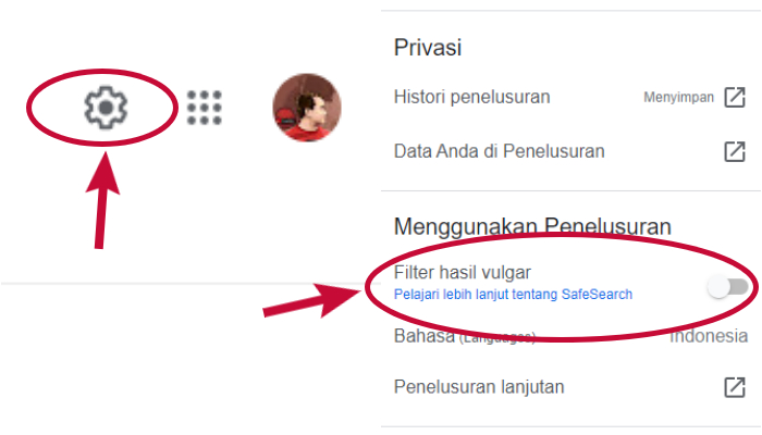 Cara Menonaktifkan Filter Safesearch Menggunakan PC